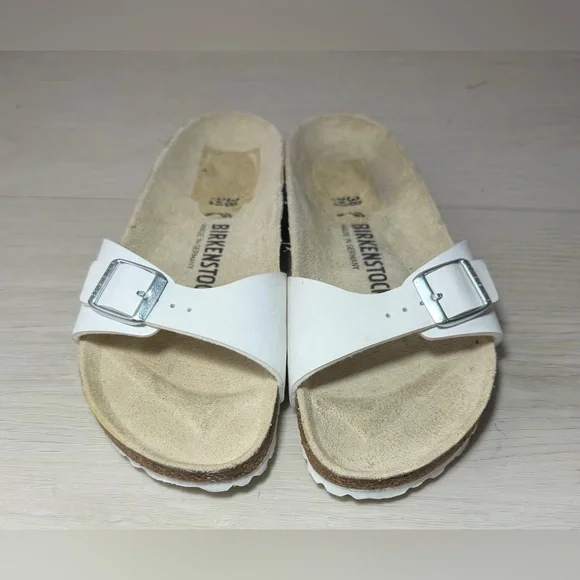 Birkenstock Madrid Birko-Flor White Sandals Size 38/ 7.5 - Picture 3 of 7